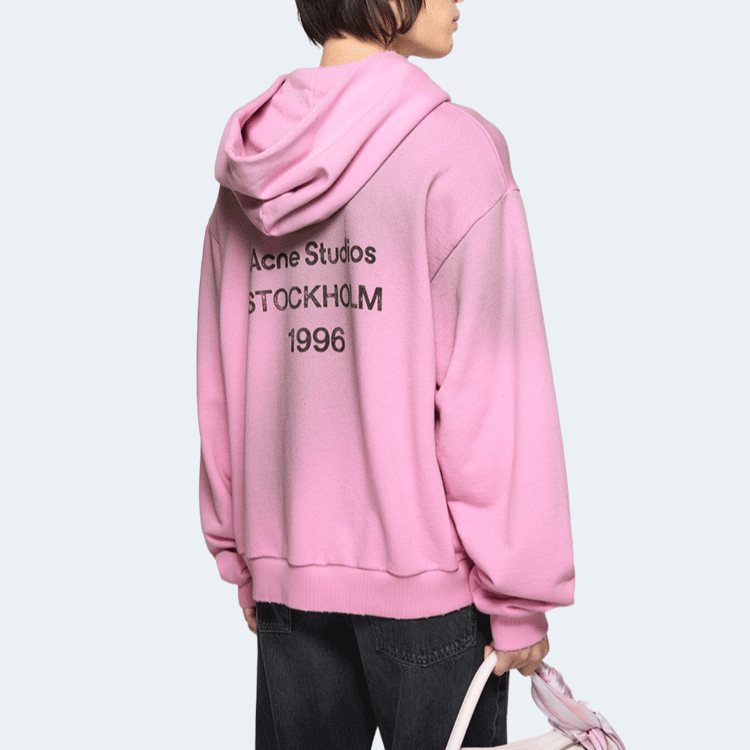 아크네 스튜디오 로고 후드 스웨터 핑크